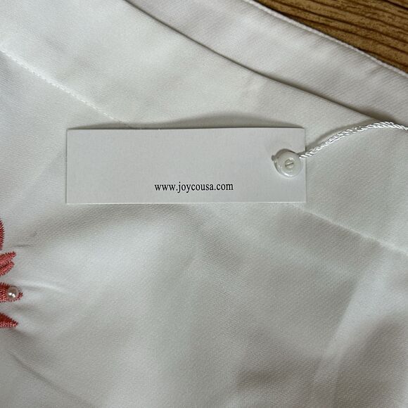 Joy & Co Embroidered Mini Skirt Women’s Size Large Floral Pattern White - Picture 13 of 15